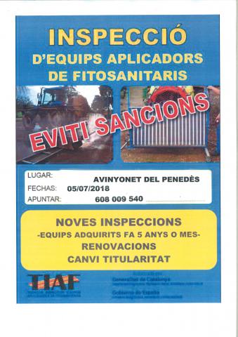 Inspecció d'Equips Aplicadors De Fitosanitaris