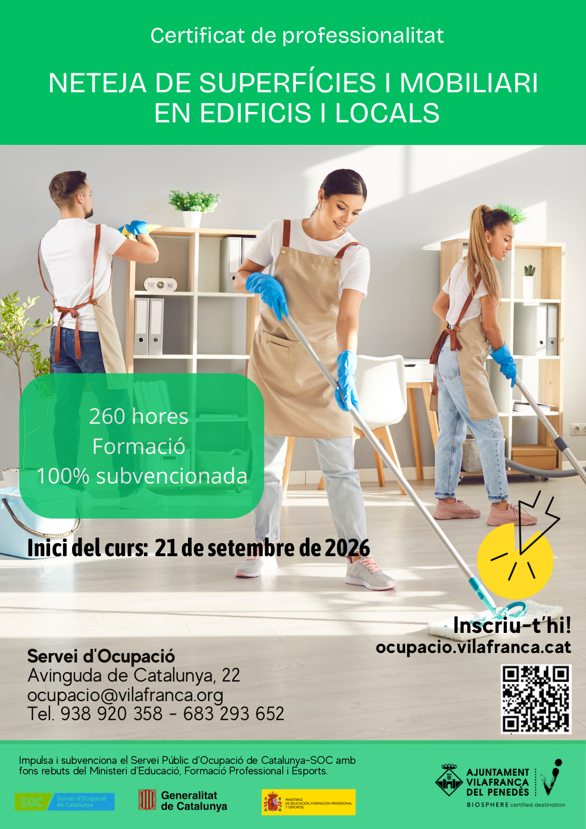 Curs de neteja de superf&iacute;cies i mobiliari en edificis i locals